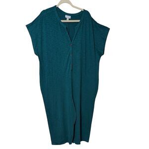 J. Jill Pure Jill romper size 2X cotton modal green utility casual cropped plus